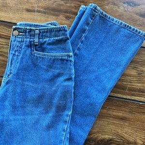 high rise bell bottom / wide leg jeans
